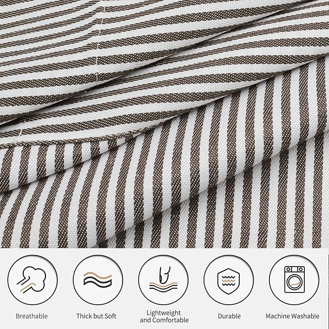 NLUS 2 Pack Cooking Aprons for Women with Pockets, Adjustable Kitchen Bib Aprons Chef Aprons for Women Men(Brown Pinstripes)