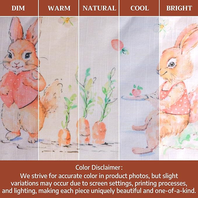 Maison d' Hermine Double Oven Mitts 100% Cotton 7"x35" Double Oven Mitt Heat Resistant BBQ Cooking Gloves with Loop Baking Grilling Gifts for Mothers Day Spring Summer (Bunny Party)