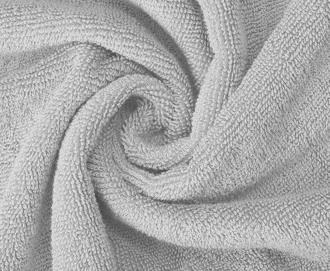 Oakias Premium Towel Set 600 GSM 6 Piece Silver - 100% Ring Spun Cotton Highly Absorbent Towels Set - Super Soft Bathroom Towel Set - Hotel Quality Double Stitched Hem - Ideal for Hotels, Spa, Gyms