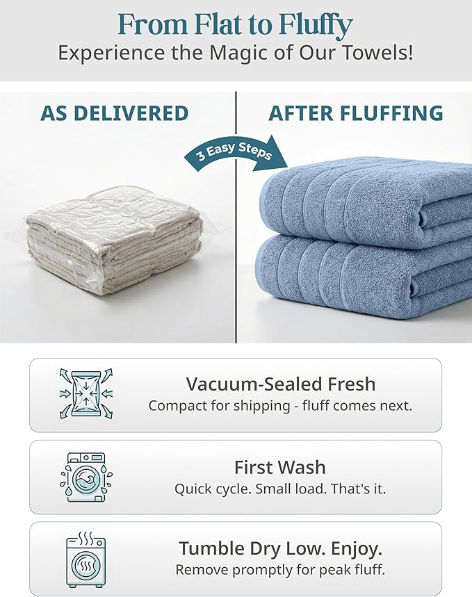 Casa Platino Premium Cotton Bath Towel 12 Piece Set - Super Soft, Quick Dry & Absorbent - 4 Bath, 4 Washcloths, 4 Hand Towels for Bathroom - Hotel Quality & Suitable for Family - Cerulean Blue