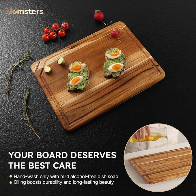 Teak Cutting Board 15inch Non Slip Over Sink Kitchen 2026 First Apartment Essentials Wooden Cutting Board New Home Must Haves Accessories House Warming Decor Housewarming Hostess Host Gifts L