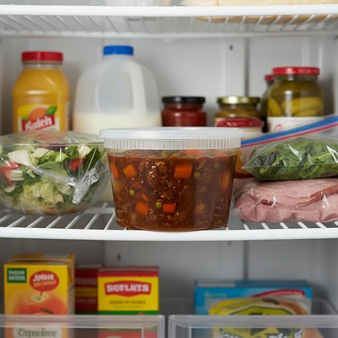 BluShine [36 Sets] 16 oz. Plastic Deli Food Storage Containers with Airtight Leak Proof Lids - Reusable -Microwave, Fridge, and Freezer Safe