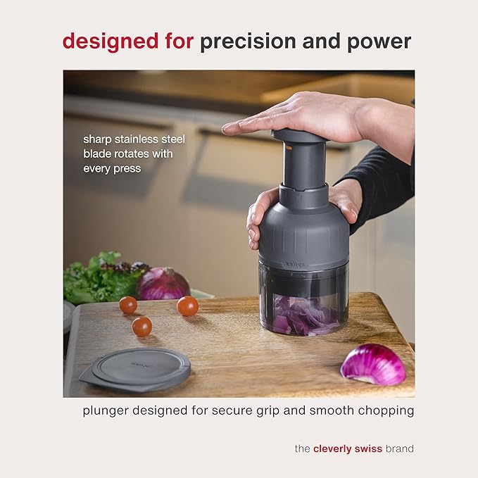 Zyliss Zick Zick Classic Food Chopper - Convenient for Easy, Healthy Meal Prep - Manual Vegetable Chopper with Stainless Steel Blades - Compact & Dishwasher Safe - Zick Zick 3.0