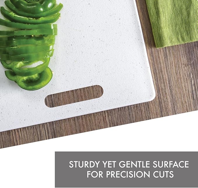 Dexas Superboard Cutting Board with Handle 8.5 x 11 inch Blue Granite, Compact Kitchen Prep Board, Dishwasher Safe, Non-Porous Poly Surface, Made in USA