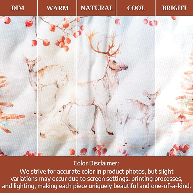 Maison d' Hermine Double Oven Mitt (7" x 35") 100% Cotton Heat Resistant BBQ Cooking Gloves with Loop for Thanksgiving Christmas Decorations Baking Cooking Handling Hot Pan (Fairy Tale Forest)