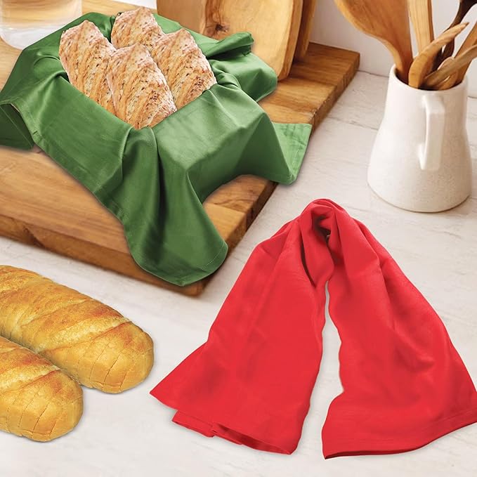 Urban Villa Kitchen Towels 100% Cotton Dish Towels for Kitchen(Set of 12)20”x30” Dish Cloths Highly Absorbent Kitchen Linen Set with Hanging Loop Perfect for Drying Dishes Cleaning Hand Towels – Multi