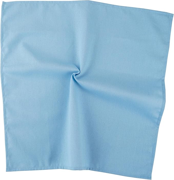 Solid Color Cotton Blended Dinner Cloth Napkins - Set of 12 (17 x 17 inches) - for Events & Home Use (Sky Blue)