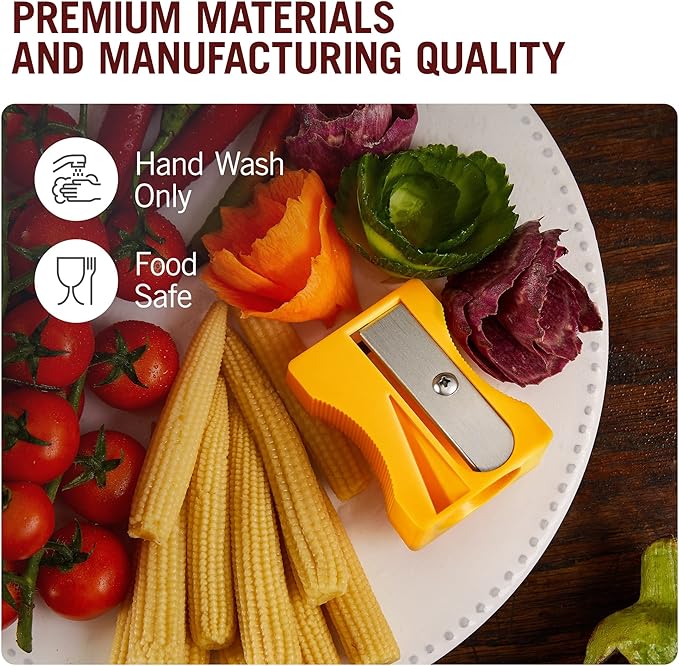 Monkey Business Karoto Carrot Sharpener & Vegetable Peeler – Fun and Unique Kitchen Gadget for Carrots, Cucumbers, and More (Yellow)