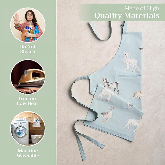 Maison d' Hermine 100% Cotton Apron for women with Pocket Kitchen Chef Apron for Men Cooking Mothers Day Gifts