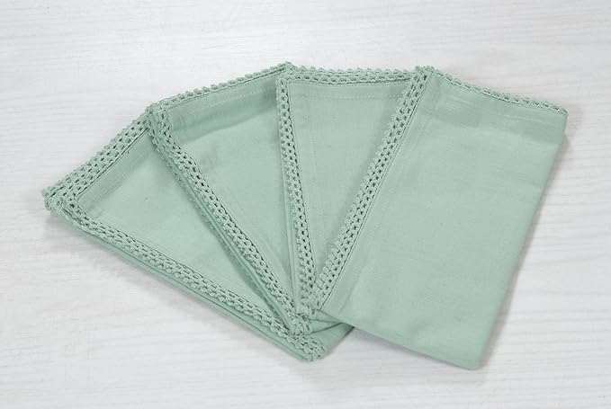 ACCENTHOME Teal Cloth Napkins Set of 6 18x18 inch Cotton Dinner Napkins - Washable Soft Premium Hotel Quality Reusable Napkins Perfect Table Napkins for Family Dinners, Weddings & Everyday Use