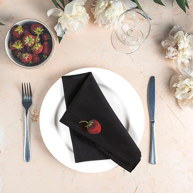 Hemmed Edge Cloth Dinner Napkins Set of 4 18x18 Inches - Mustard, Soft Decorative Premium Dinning Table Linen Napkin Ideal for Kitchen, Spring, Easter | Washable Polyester Fibre Napkin for Home Décor