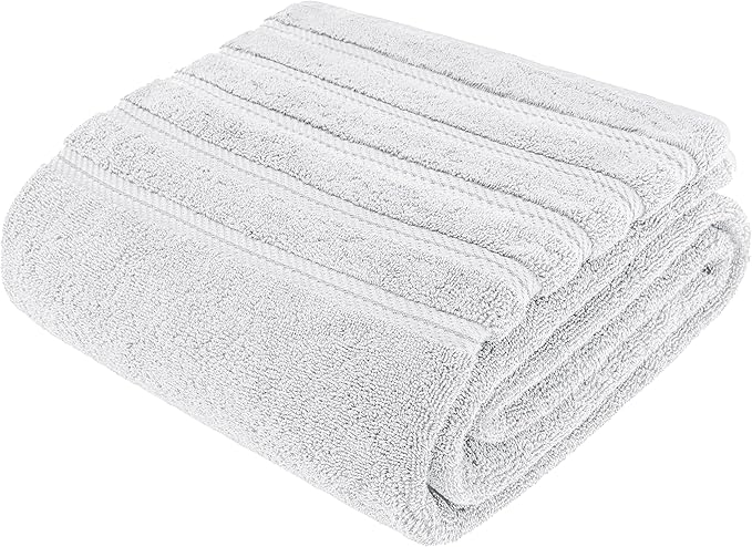American Soft Linen 35x70 Jumbo Large Bath Towel, 600 GSM 100% Cotton Turkish Bath Sheet, Oversized Luxury Bath Towel for Bathroom Beach and Pool, Silver Grey