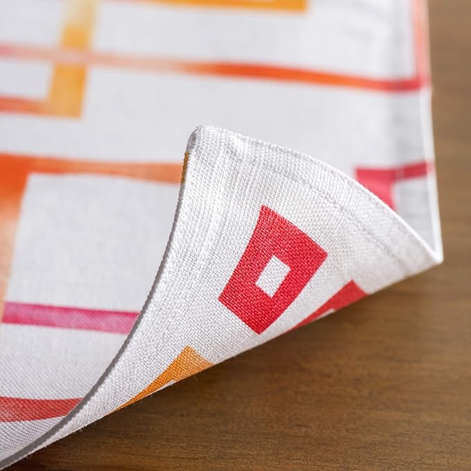 Maison d' Hermine Placemats Set of 4 100% Cotton Washable Cloth Place Mats Reusable Table Mats for Kitchen Dining Party Wedding Gifts for Mothers Day Spring/Summer (Summer Maze, 13" x 19")