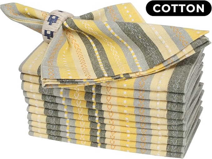 Homidate Cloth Dinner Napkins Set of 12 – Reusable Fabric Table Napkins, Machine Washable Cotton Napkins for Weddings, Parties, Events, Kitchen & Dining Table Decoration