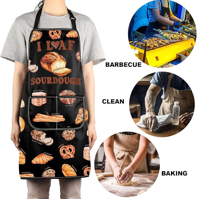 JNIAP Bread Baking Apron Bread Baker Aprons i Loaf Sourdough Baking Mom Gifts Baking Master Apron