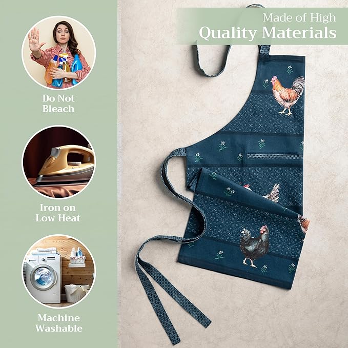 Maison d' Hermine 100% Cotton Apron for women with Pocket Kitchen Chef Apron for Men Cooking Mothers Day Gifts