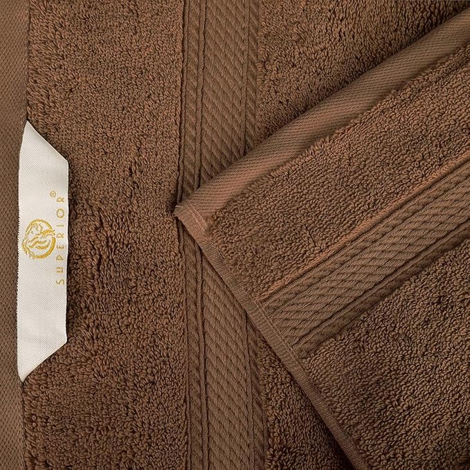 SUPERIOR Egyptian Cotton Pile Bath Sheet Set of 2, Ultra Soft Luxury Towels, Thick Plush Essentials, Absorbent Heavyweight, Guest Bath, Hotel, Spa, Home Bathroom, Shower Basics, Chocolate