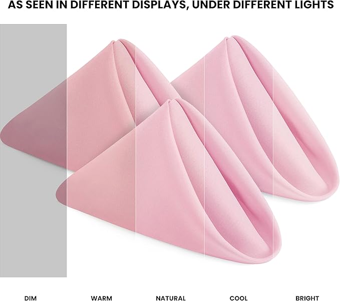 Utopia Home Pink Cloth Napkins (12 Pack, 20x20 Inches), Ideal Dinner Napkins for Party, Wedding and Lunch/Dinner