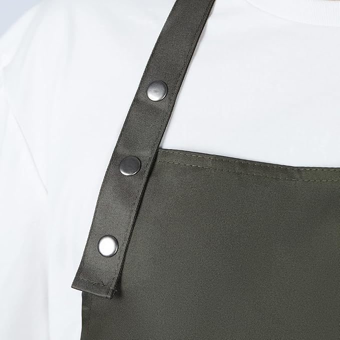MORNITE Art Aprons for Painting Pottery Ceramics, Mens Women Kitchen Cooking Aprons Waterproof Green
