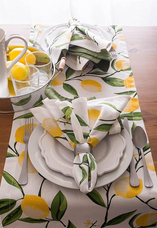 DII Lemon Bliss Tabletop Collection, Napkin Set, 6 Piece