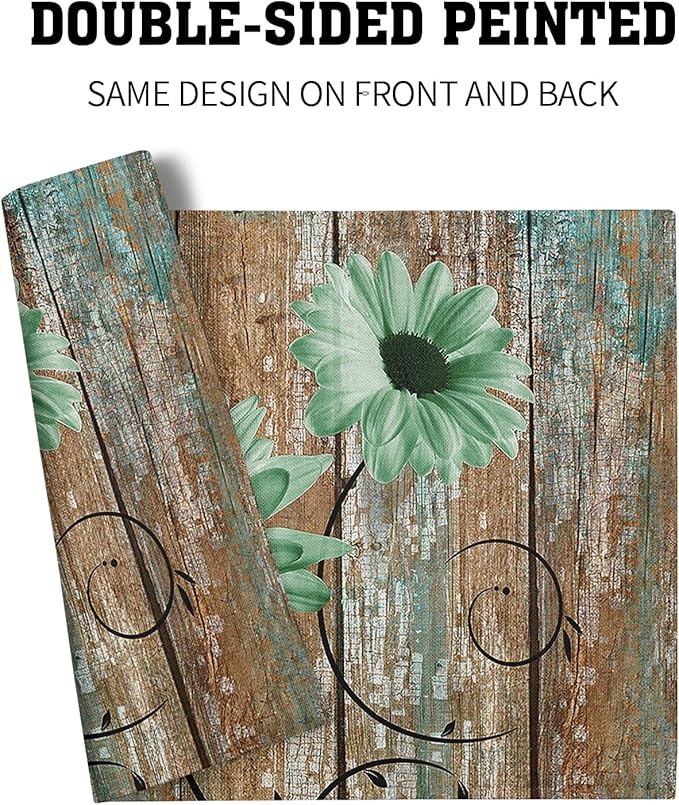Giwawa Personalized Placemats Set of 4 Customized Photo Seasonal Linen Place Mat Add Picture Text Name Logo Double Sided Washable Table Mats for Dining Kitchen Tabletop Festival Holiday Decor
