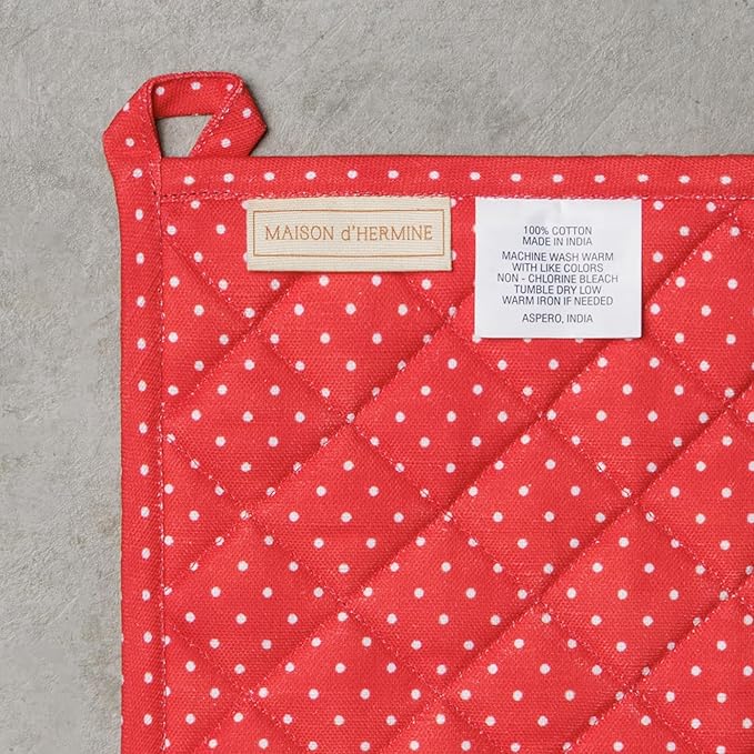 Maison d' Hermine 100% Cotton Oven Mitt & Pot Holder Set (7.5"x13" & 8"x8") Heat Resistant BBQ Cooking Gloves with Loop Baking Grilling Kitchen Gifts for Mothers Day Spring/Summer(Vintage Floral)