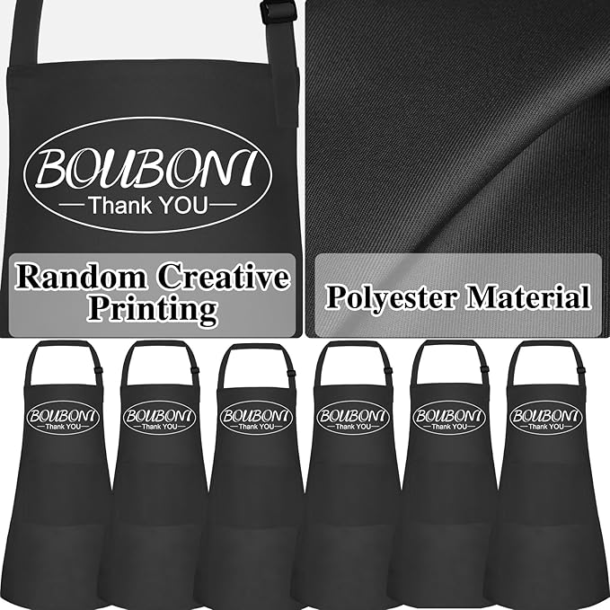 24 Pack Kids Apron Bulk with 2 Pockets Adjustable Chef Art Apron Kids Painting Aprons for Cooking Baking Painting Crafting Grilling Activity（Black）