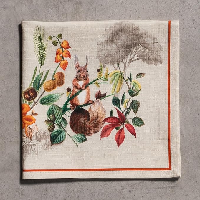 Maison d' Hermine Cloth Napkins Set of 4 100% Cotton for Thanksgiving Christmas Decorations Everyday Reusable Square Fall Napkins Cloth Washable Dinner Party (Recolte, 20"x20")
