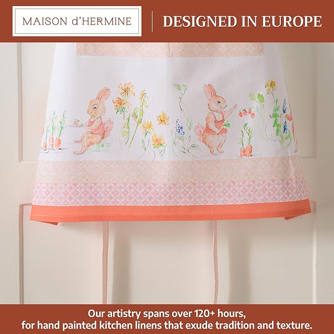 Maison d' Hermine 100% Cotton Apron for women with Pocket Kitchen Chef Apron for Men Cooking Mothers Day Gifts
