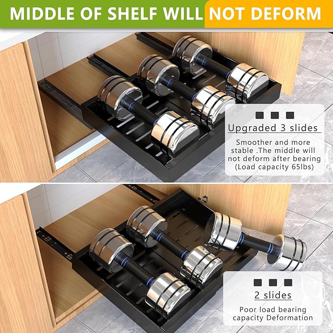 Mlinavn Pull Out Cabinet Organizer 21" Deep Expandable Slide Out Drawer Organizers,No Drill Roll Out Drawers Adhesive with Nano Compatible Framed Cabinets Shelves for Kitchen Pantry Adjustable Width