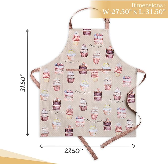 Maison d' Hermine 100% Cotton Apron for women with Pocket Kitchen Chef Apron for Men Cooking Mothers Day Gifts