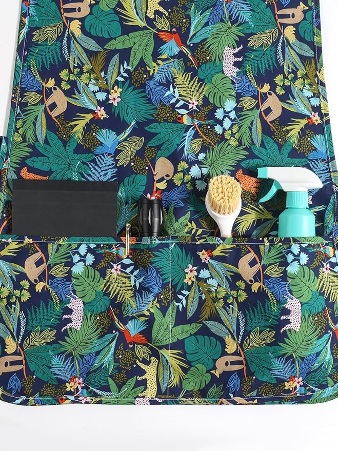 Women Cobbler Apron with 2 Pockets, Vintage Floral Aprons for Women Chef Apron for Baking, Cooking, Gardening