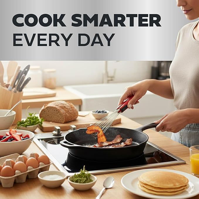 Tongs for Cooking Multipurpose 6-in-1, Kitchen Utensils, Whisks for Cooking, Egg Beater Mixer, Salad Tongs for Serving Grill Bbq Steel