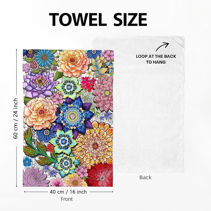 Boho Floral Kitchen Dish Towels Decorative Set of 4, Colorful Kitchen Stuff Hand & Tea Towels for Cleaning Drying, Baking Cooking Lover Gifts for Chef Cooks Women, Housewarming Gifts for Women