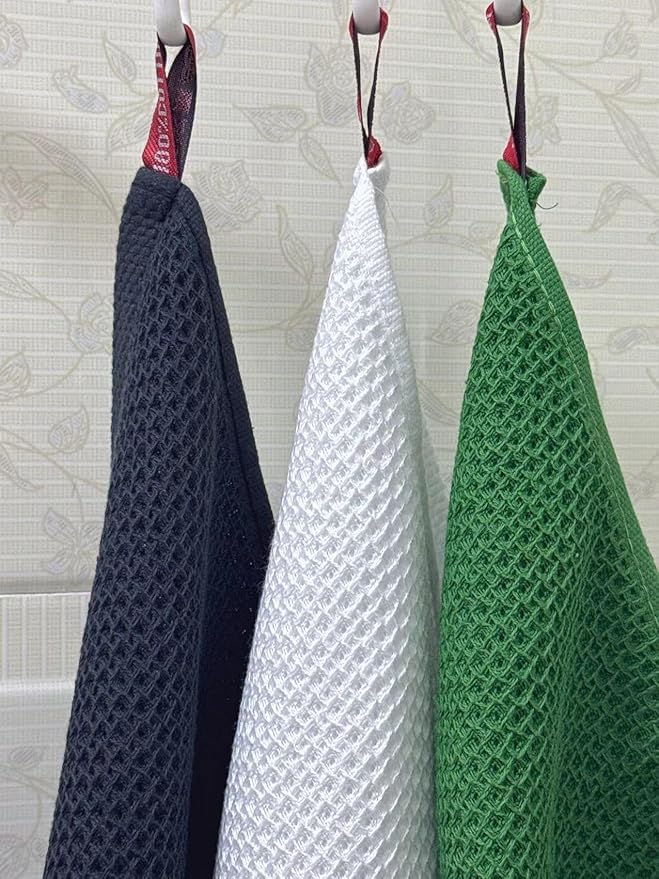 Mia'sDream Cotton Dish Cloths Dish Rags Waffle Weave Kitchen Towel, Soft and Absorbent Dish Towels Hand Towels for Kitchen, 12inchx12inch 6 Pack (Green)
