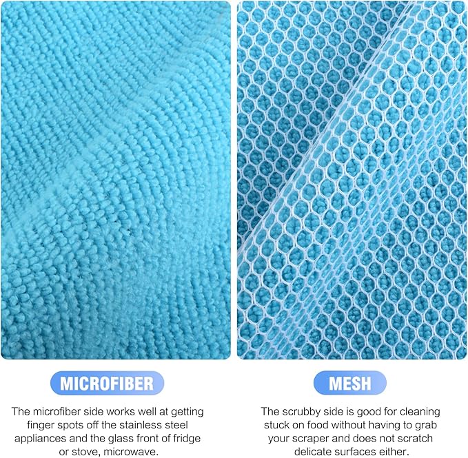 KinHwa Kitchen Washcloths for Dishes Absorbent Microfiber Dish Cloths Quick Dry Dish Rags with Poly Scour Scrub Side Ideal for Kitchen Cleaning (Mixing Colors #2, 12inchx12inch 9 Pack)