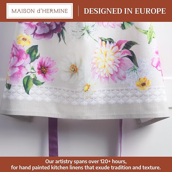 Maison d' Hermine 100% Cotton Apron for women with Pocket Kitchen Chef Apron for Men Cooking Mothers Day Gifts