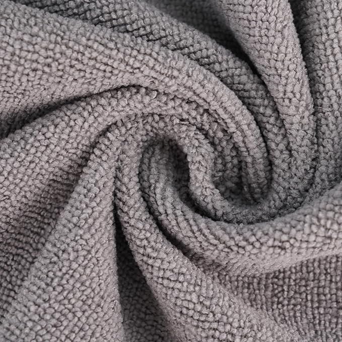 YoulerTex Reusable Cleaning Cloths Microfiber Towel: 50 Pack Washable Tear Away Cleaning Towels Roll - 12× 12 Absorbent Rags Drying Dishcloths for Kitchen House Car (50, Grey)