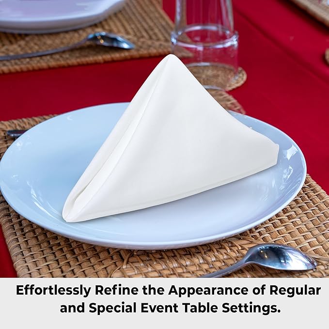 Urban Villa Cloth Napkins White Dinner Napkins Set of 12 (18X18) 100% Cotton Absorbent Washable Durable Reusable Cloth Napkins Ideal for Easter Decorations Hotel Collection Farmhouse Parties Napkins
