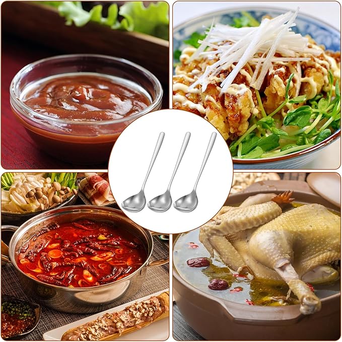 10 Pack Small Ladle Sauce Ladle, 8 Inch 304 Stainless Steel Soup Ladles Gravy Soup Spoon Ladles for Serving Sauces(Silver)