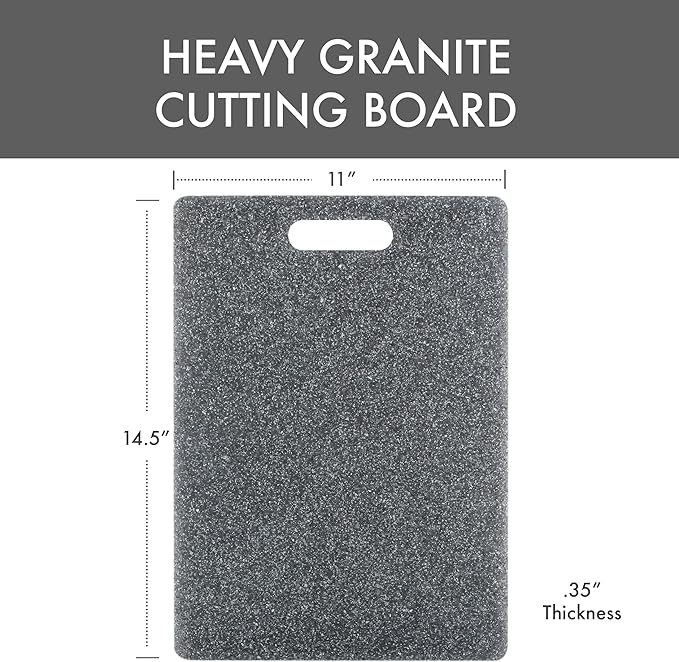 Dexas Superboard Cutting Board with Handle 11 x 14.5 inch Heavy Granite, Kitchen Prep Board, Dishwasher Safe, Non-Porous Poly Surface, Made in USA