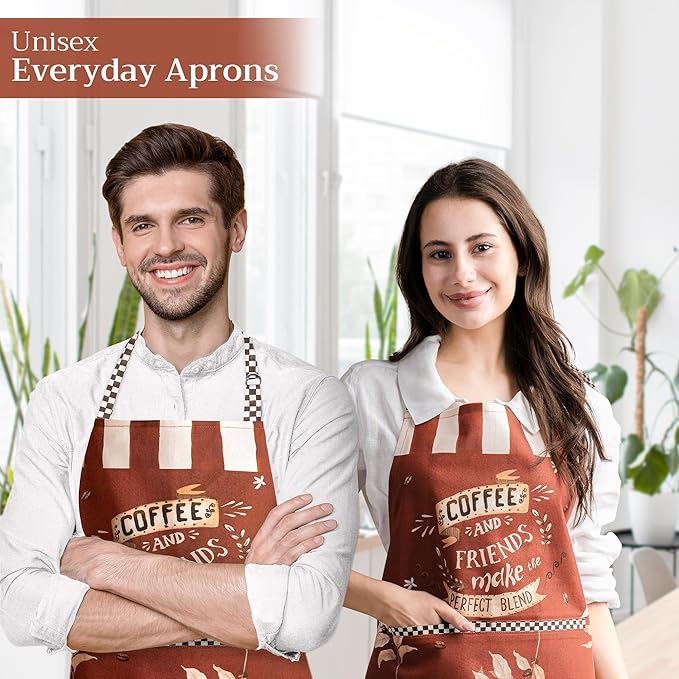 Maison d' Hermine 100% Cotton Apron for women with Pocket Kitchen Chef Apron for Men Cooking Mothers Day Gifts