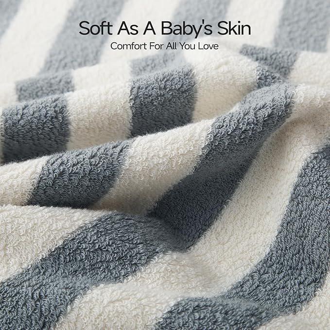 REDKISS 2-Pack Luxury Hand Towels for Bathroom, 28x12 Inches 100% Cotton Towels, Ultra Soft and Highly Absorbent Towels for Bathroom,Gym, Hotel,and Spa, Gray