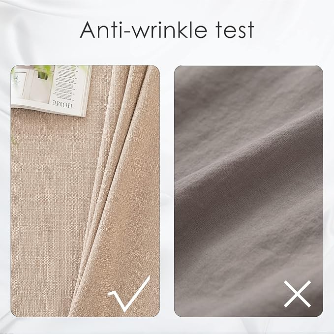BALCONY & FALCON Square Tablecloth - Small Waterproof Table Cloth, Wrinkle Resistant Table Cover Linen Fabric Tablecloths for Dining Kitchen Wedding and Outdoor Decoration (Beige, 55"x55")