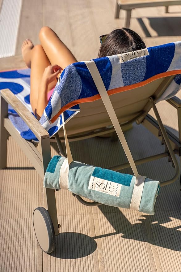 SOFE H&L | LINVIA Foutah Quick Dry Beach Towel Pack of 1 (35” x 70”) Basic - Mint | Lightweight, Premium, Fade Resistant, Durable | Travel Towel, Turkish Beach Towel with Shoulder Strap