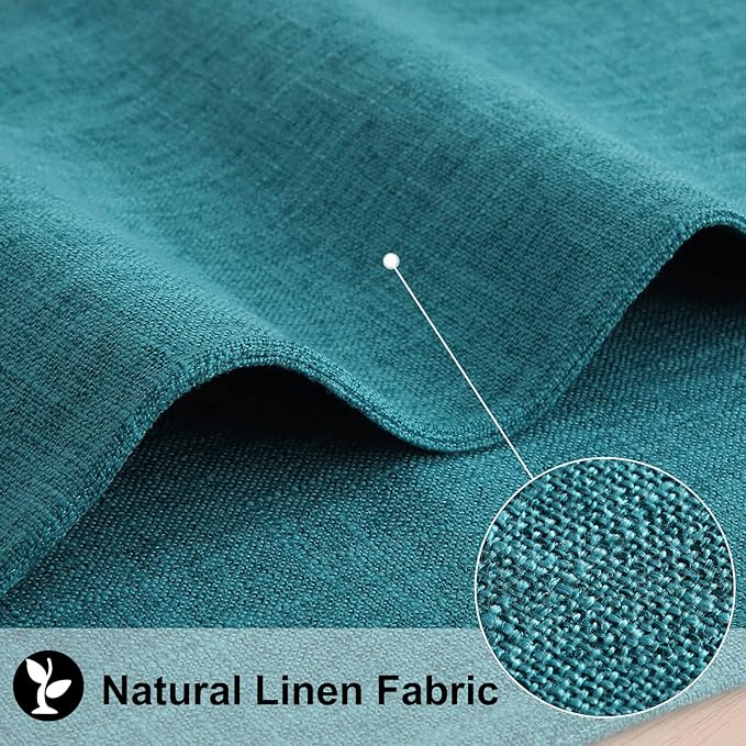 homing Cotton Linen Placemats Set of 4, Cloth Washable Farmhouse Dining Table Mats for Indoors & Outdoors, Easy to Clean, Teal, 13 x 19 Inch
