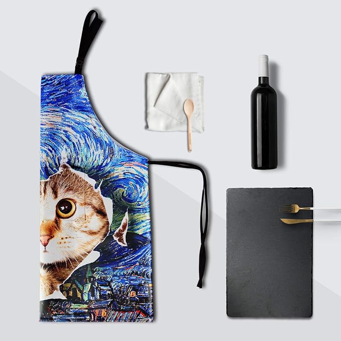 Funny Apron Polyester Grooming Aprons with Pocket for Cooking Kitchen Grilling Adults