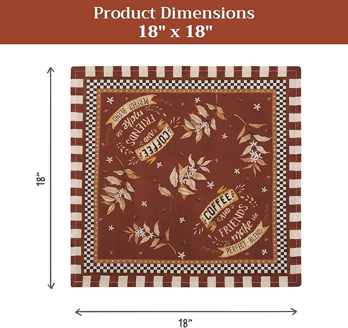 Maison d' Hermine Cloth Napkins Set of 4 100% Cotton Everyday Reusable Square Napkins Cloth Washable Dinner Party Wedding Restaurant Gifts for Mothers Day Spring/Summer (Perfect Blend, 18" x 18")