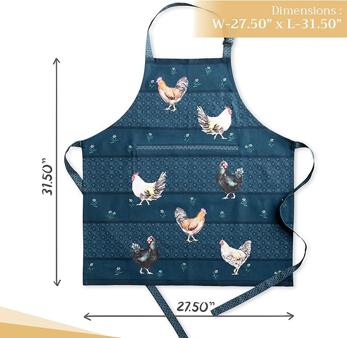 Maison d' Hermine 100% Cotton Apron for women with Pocket Kitchen Chef Apron for Men Cooking Mothers Day Gifts