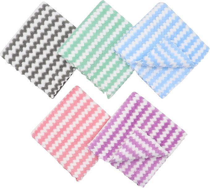 Microfiber Cleaning Cloth Lint Free Cleaning Rags, 10 Pack Fast Drying Dish Rags for Cleaning, Super Absorbent Kitchen Dish Cloths for Wash Dishes,12 in x 12 in, Mix Color